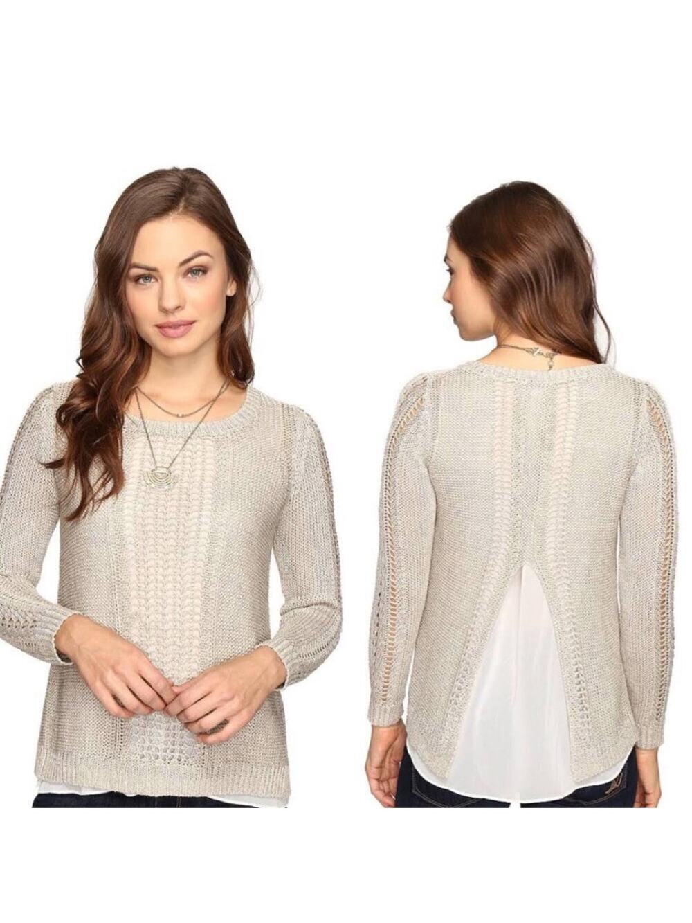 Lucky Brand Metallic Mix Sweater Size Medium
